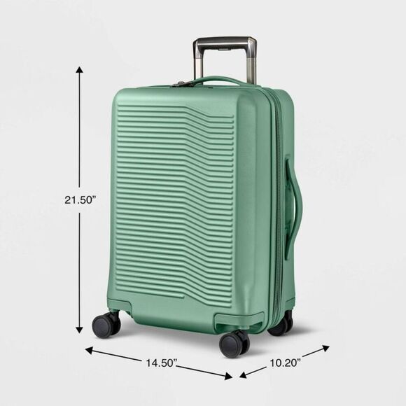 Open Story - 21.5" Hardside Carry On Suitcase 4-Wheel Spinner H Matte Green - Picture 5 of 5